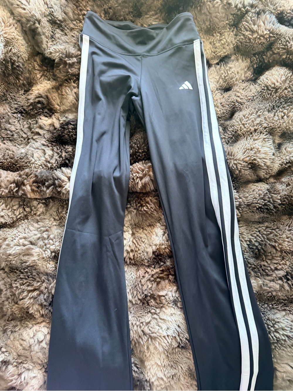 adidas Black Leggings with White Side Stripes